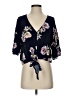 LUQ 100% Rayon Blue 3/4 Sleeve Blouse Size S - photo 1