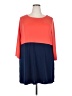 Susan Graver Color Block Orange 3/4 Sleeve Top Size 2X - photo 1