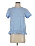 Maison Labiche 100% Cotton Blue Short Sleeve Top Size XS - photo 1