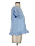 Maison Labiche 100% Cotton Blue Short Sleeve Top Size XS - photo 4