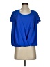Esley 100% Polyester Blue Short Sleeve Blouse Size S - photo 1