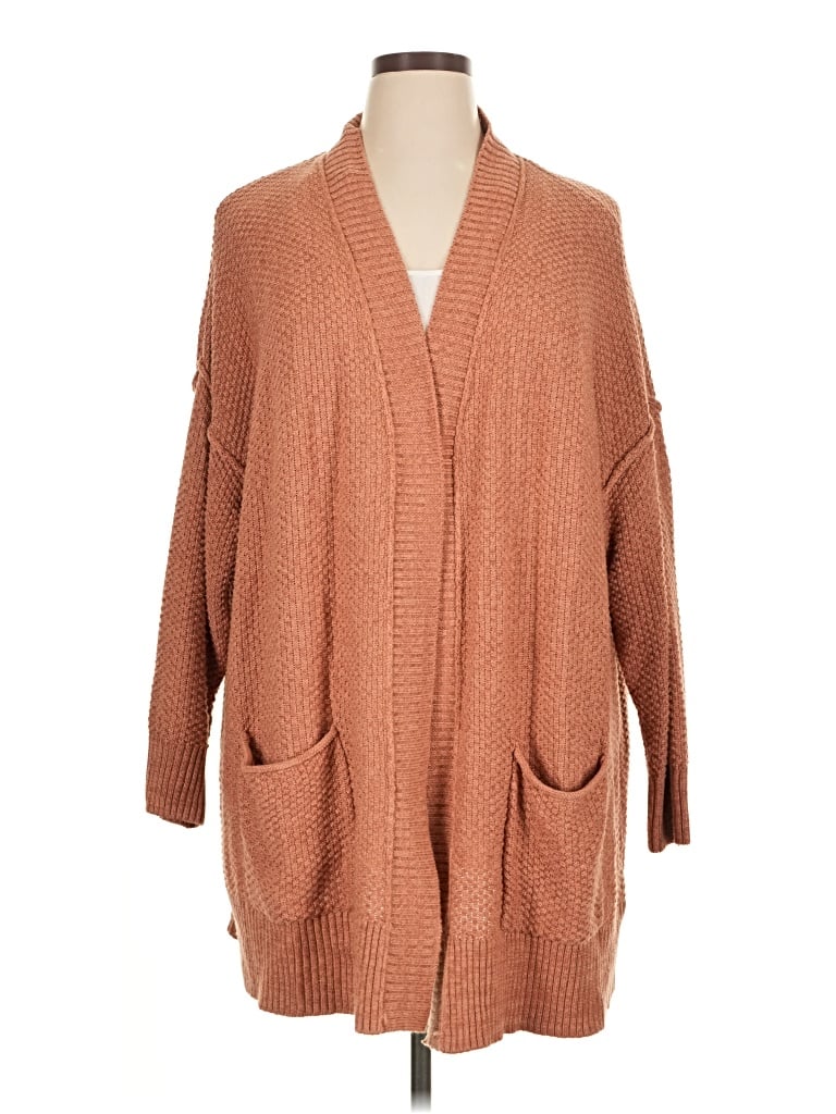 Pre-owned Natural Reflections Cardigan Sweater In Brown