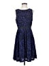 Ann Taylor LOFT 100% Polyester Print Blue Cocktail Dress Size 4 - photo 1
