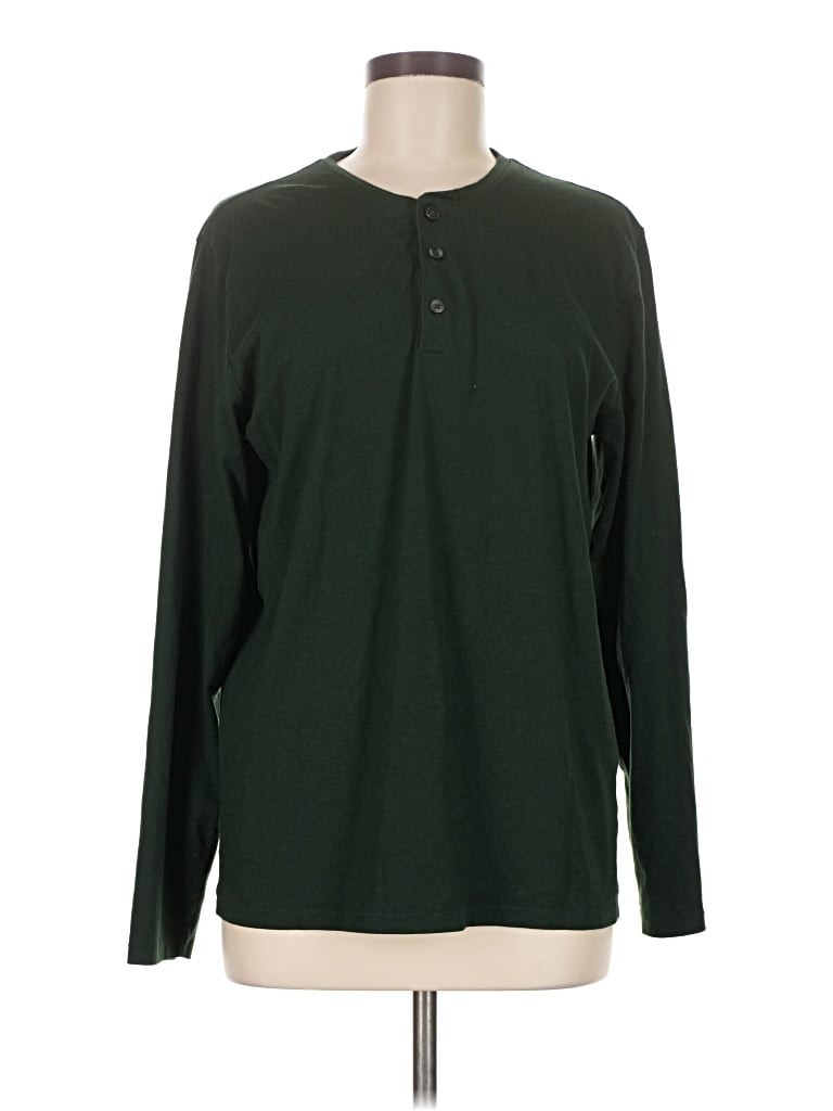 Pre-owned Bonobos Long Sleeve Henley Shirt In Green