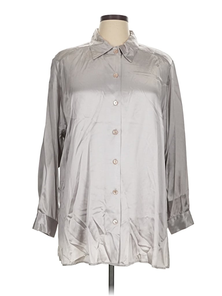 Pre-owned Notations 3/4 Sleeve Blouse In Silver