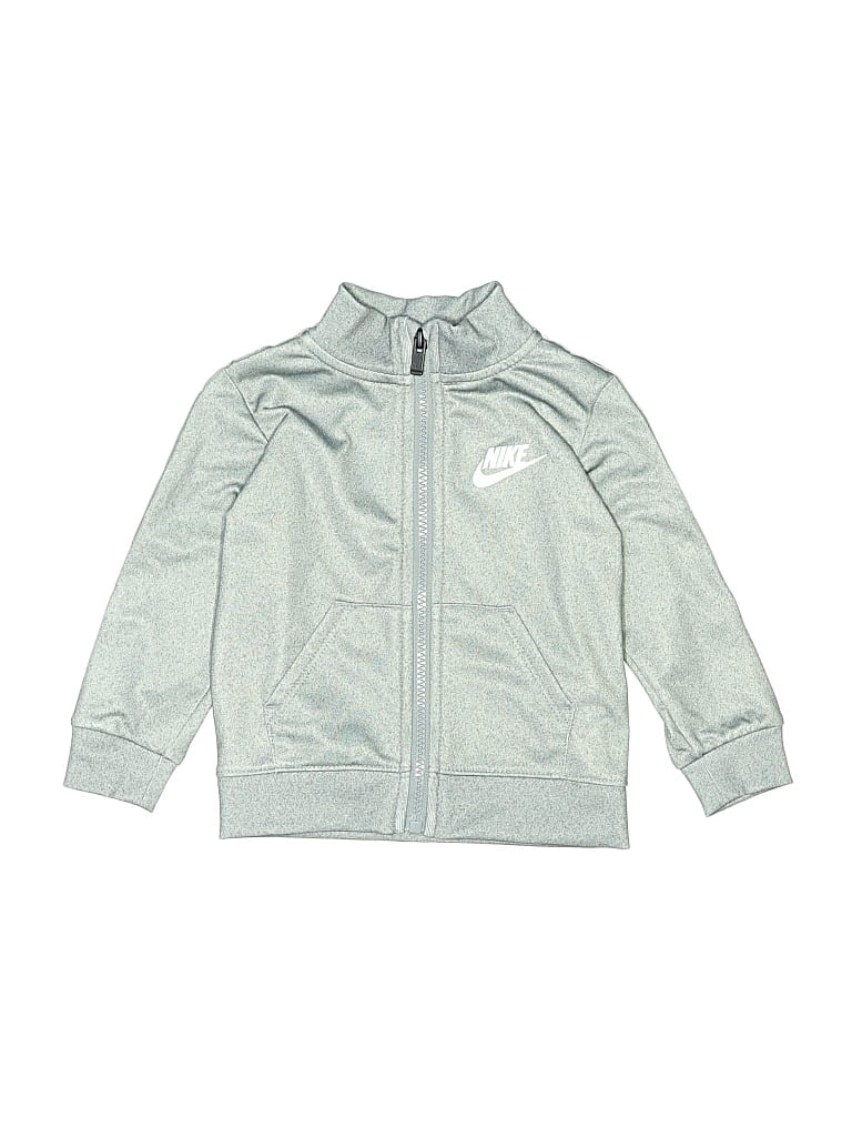 Pre-owned Nike Kids' Zip Up Hoodie In Silver