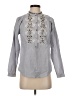 Floreat 100% Cotton Gray Long Sleeve Blouse Size 2 - photo 1