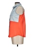 GeeGee Color Block Orange Sleeveless Button-Down Shirt Size L - photo 5