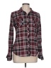 R N B 100% Polyester Plaid Burgundy Long Sleeve Blouse Size L - photo 1