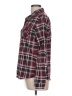 R N B 100% Polyester Plaid Burgundy Long Sleeve Blouse Size L - photo 5
