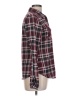 R N B 100% Polyester Plaid Burgundy Long Sleeve Blouse Size L - photo 4