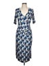 Boden Print Blue Cocktail Dress Size 12 long - photo 1