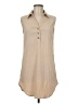 Unbranded Tan Sleeveless Button-Down Shirt Size M (estimated) - photo 1