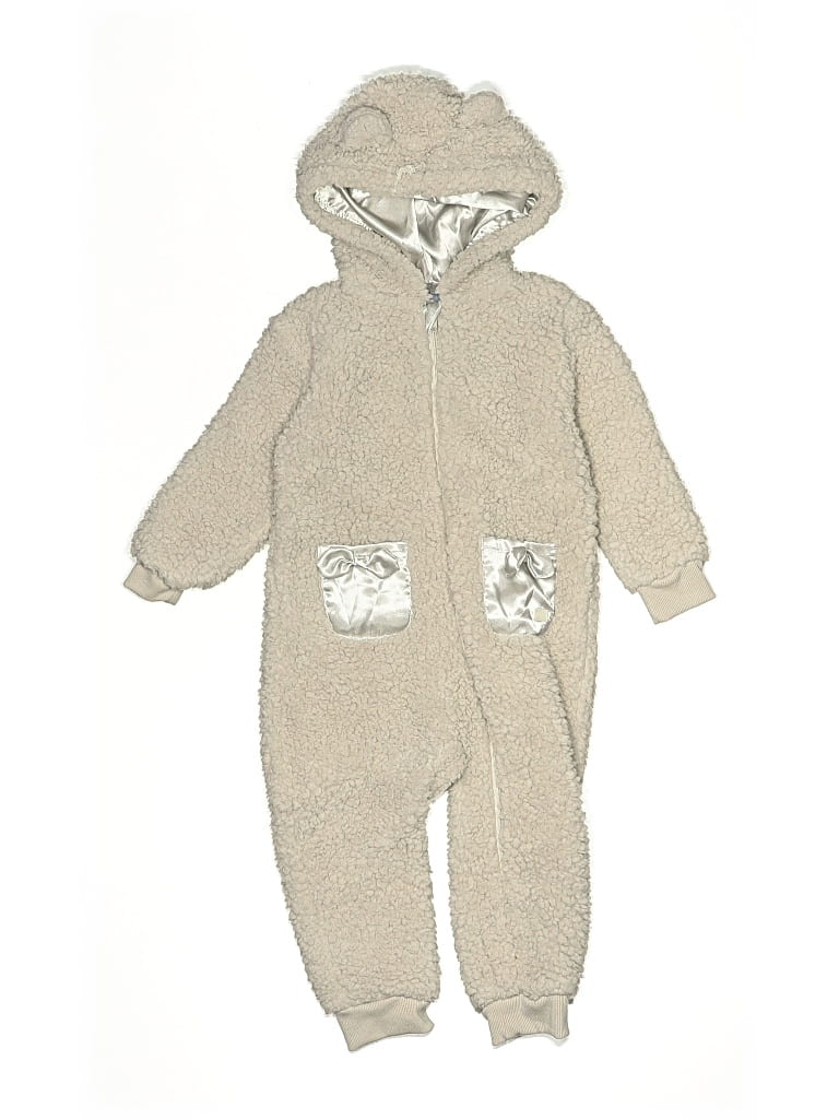 Pre-owned 7 For All Mankind Kids' Long Sleeve Onesie In Silver