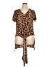 Ashley Stewart Animal Print Brown Short Sleeve Blouse Size 1X - photo 1