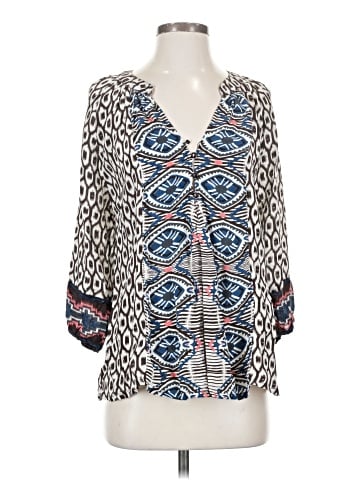 Tolani 3/4 Sleeve Silk Top (view 1)