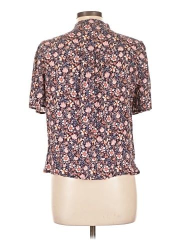 Self Contrast Short Sleeve Blouse (view 2)