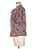 Self Contrast Floral Brown Short Sleeve Blouse Size L - photo 5