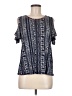True Craft 100% Viscose Blue Short Sleeve Blouse Size M - photo 1