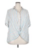 Cato Stripes Blue Short Sleeve Blouse Size 22/24 - photo 1