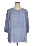 NYDJ 100% Polyester Blue 3/4 Sleeve Blouse Size 1X - photo 1