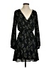 Lush 100% Polyester Print Black Casual Dress Size S - photo 1