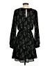 Lush 100% Polyester Print Black Casual Dress Size S - photo 2
