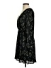 Lush 100% Polyester Print Black Casual Dress Size S - photo 5