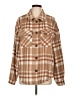 Love Tree 100% Polyester Plaid Brown Coat Size L - photo 1