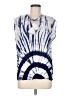Pepin 100% Viscose Tie-dye Blue Sleeveless Blouse Size M - photo 1