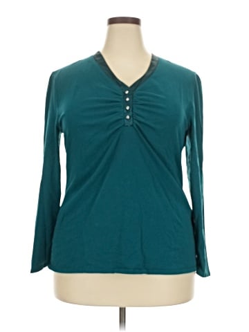 Just My Size Long Sleeve Henley (view 1)