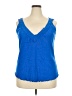 Unbranded 100% Cotton Blue Sleeveless Blouse Size 2X - 2 Tall - photo 1