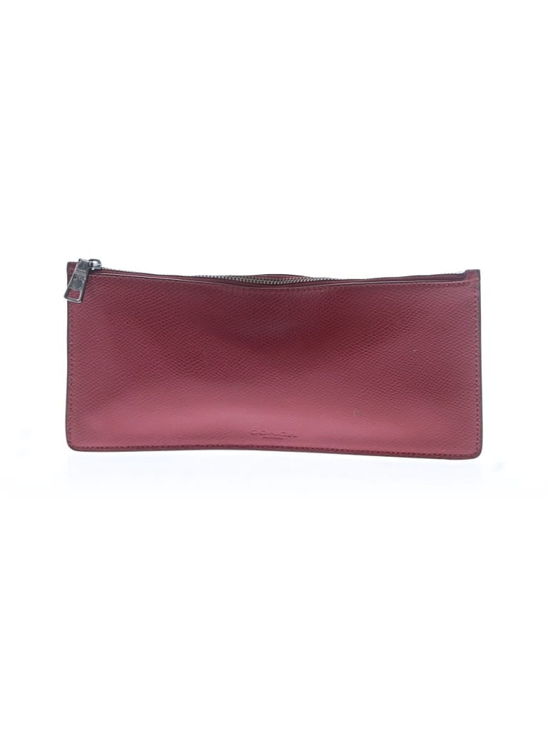 Pre-owned Coach Leather Clutch In Red