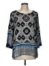 Cato 100% Polyester Silver 3/4 Sleeve Top Size M - photo 1
