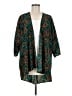 Lularoe 100% Polyester Floral Graphic Tropical Teal Kimono Size M - photo 1