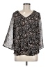Jennifer Lopez 100% Polyester Black 3/4 Sleeve Blouse Size M - photo 1