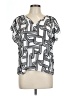 Nine West 100% Polyester Silver Short Sleeve Blouse Size L - photo 1