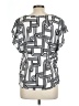 Nine West 100% Polyester Silver Short Sleeve Blouse Size L - photo 2