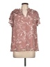 Gibson Look 100% Polyester Brown Short Sleeve Blouse Size L - photo 1