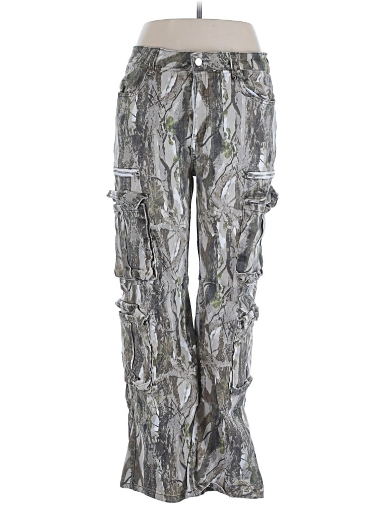 Pre-owned Fashion Nova Cargo Pants In Silver