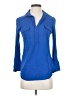 Max Studio 100% Rayon Blue Long Sleeve Polo Size XS - photo 1