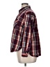 Time and Tru 100% Polyester Plaid Burgundy Long Sleeve Blouse Size XL - photo 5
