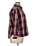 Time and Tru 100% Polyester Plaid Burgundy Long Sleeve Blouse Size XL - photo 4