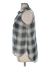 Dots Plaid Gray Sleeveless Button-Down Shirt Size XL - photo 5