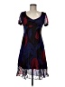 Caractere Print Blue Cocktail Dress Size 8 - photo 1