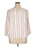 Splendid Stripes Pink 3/4 Sleeve Blouse Size XL - photo 1