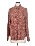 H&M 100% Polyester Animal Print Burgundy Long Sleeve Blouse Size 4 - photo 1