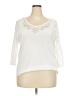 Chaps 100% Cotton Ivory 3/4 Sleeve Top Size 2X - photo 1