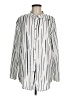 NORACORA 100% Bamboo Stripes Silver Long Sleeve Button-Down Shirt Size M - photo 1