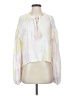 Saylor 100% Viscose Tie-dye Ivory Long Sleeve Blouse Size S - photo 1